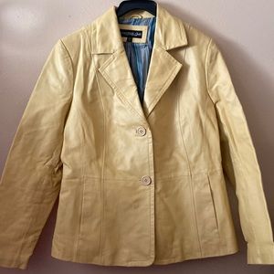 Monterey Bay yellow leather coat